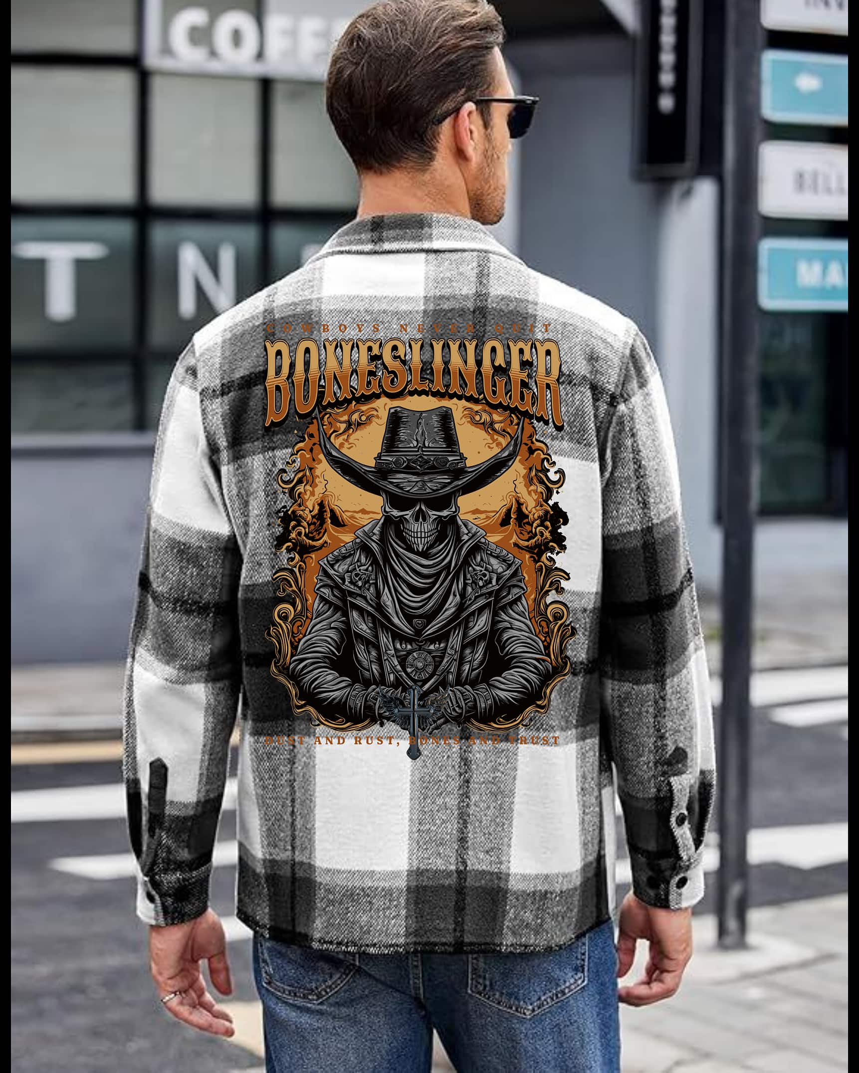 Kein Aufgeben in diesem Cowboy-Flanell