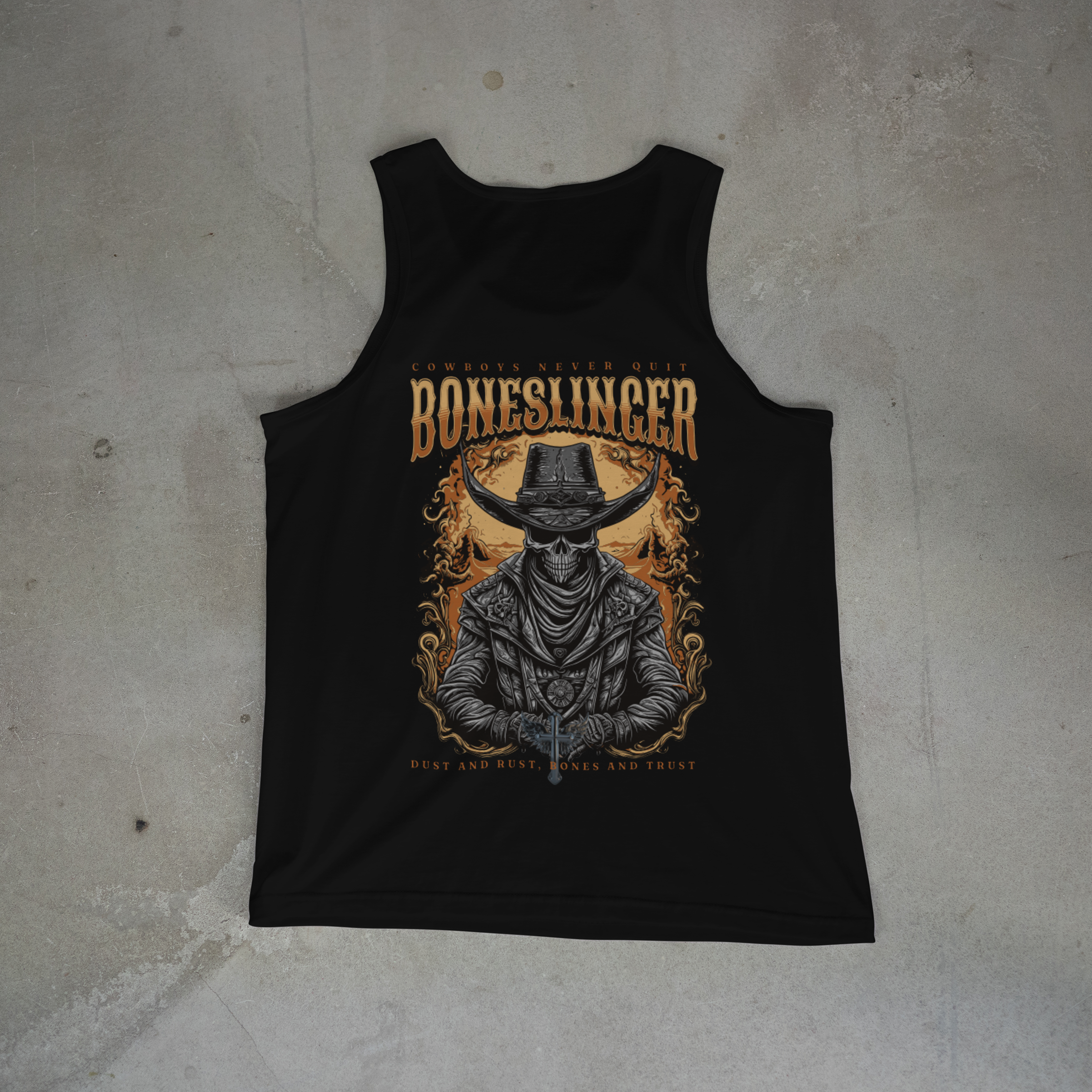 Kein Aufgeben in diesem Cowboy-Tanktop