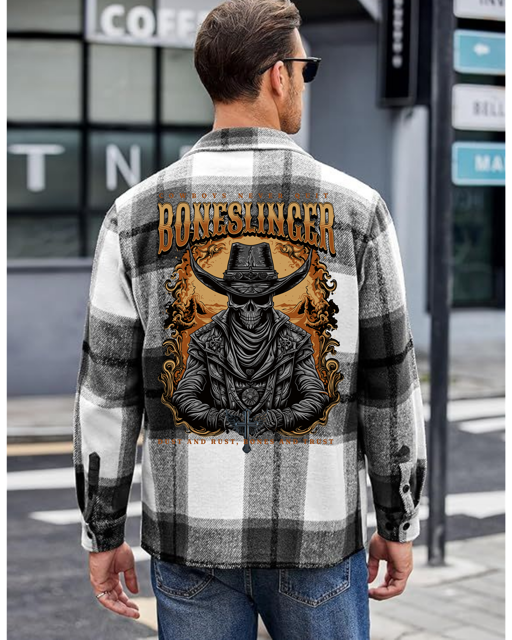 Kein Aufgeben in diesem Cowboy-Flanell