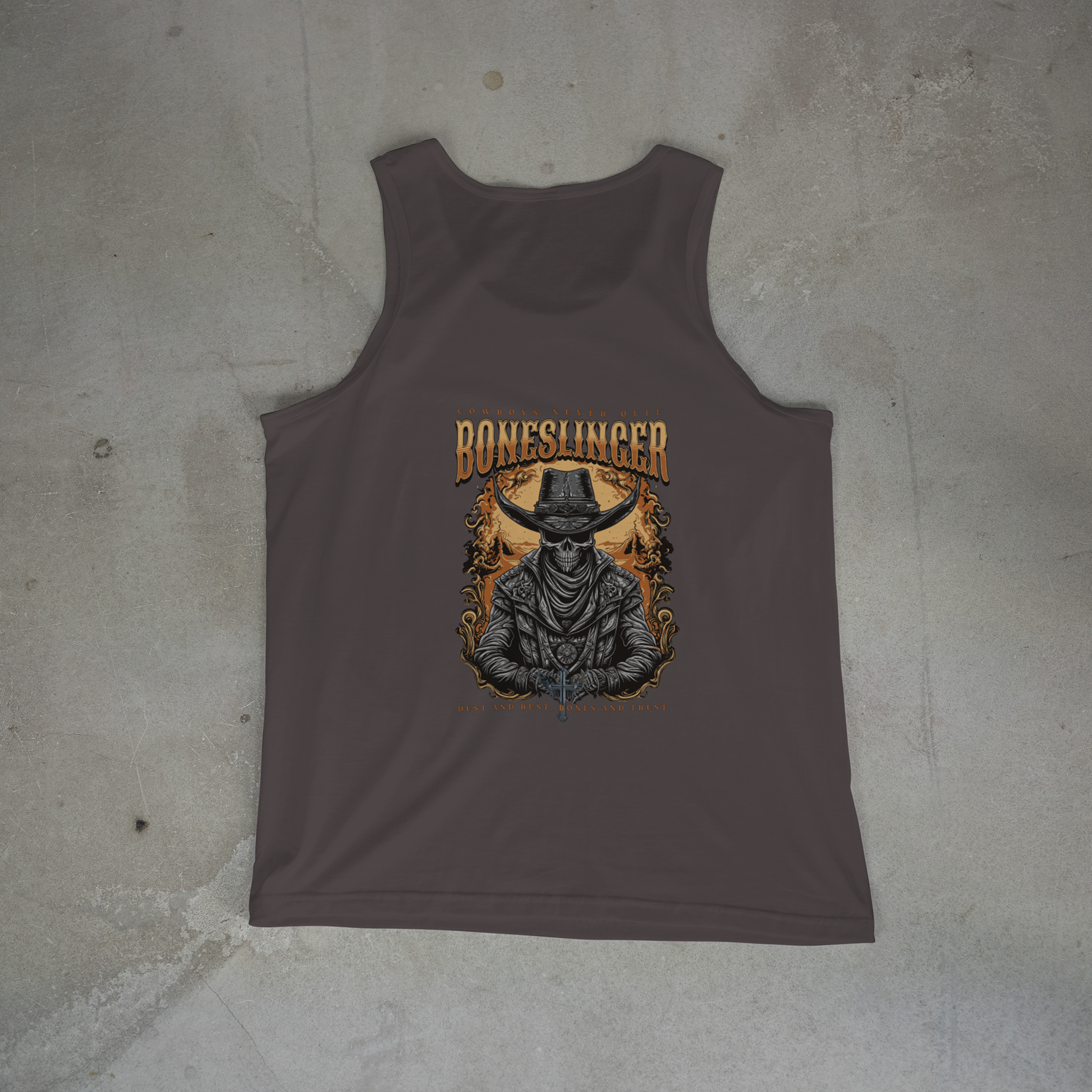 Kein Aufgeben in diesem Cowboy-Tanktop